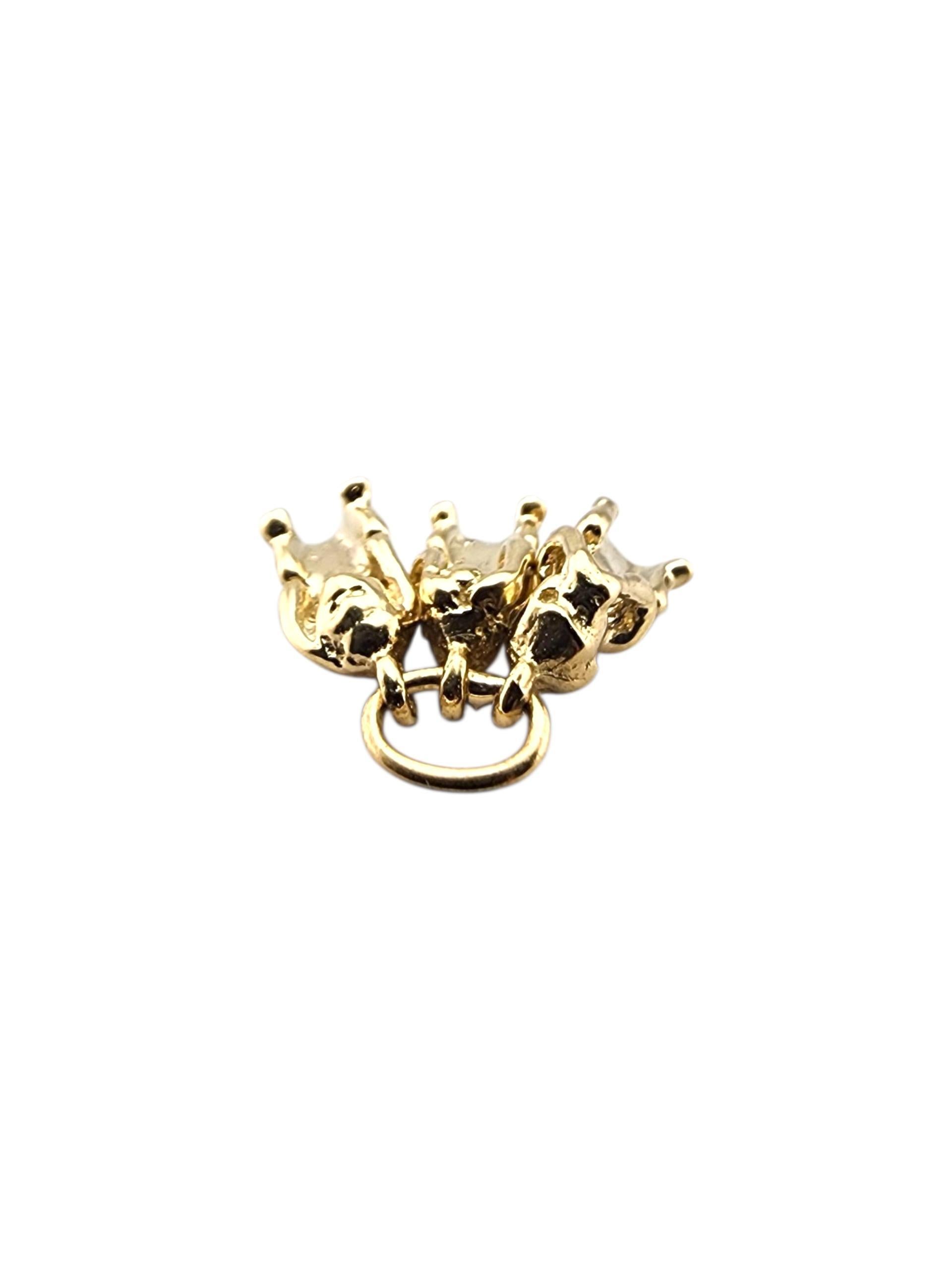 Charm in oro giallo 14 carati con tre scimmie sagge 
