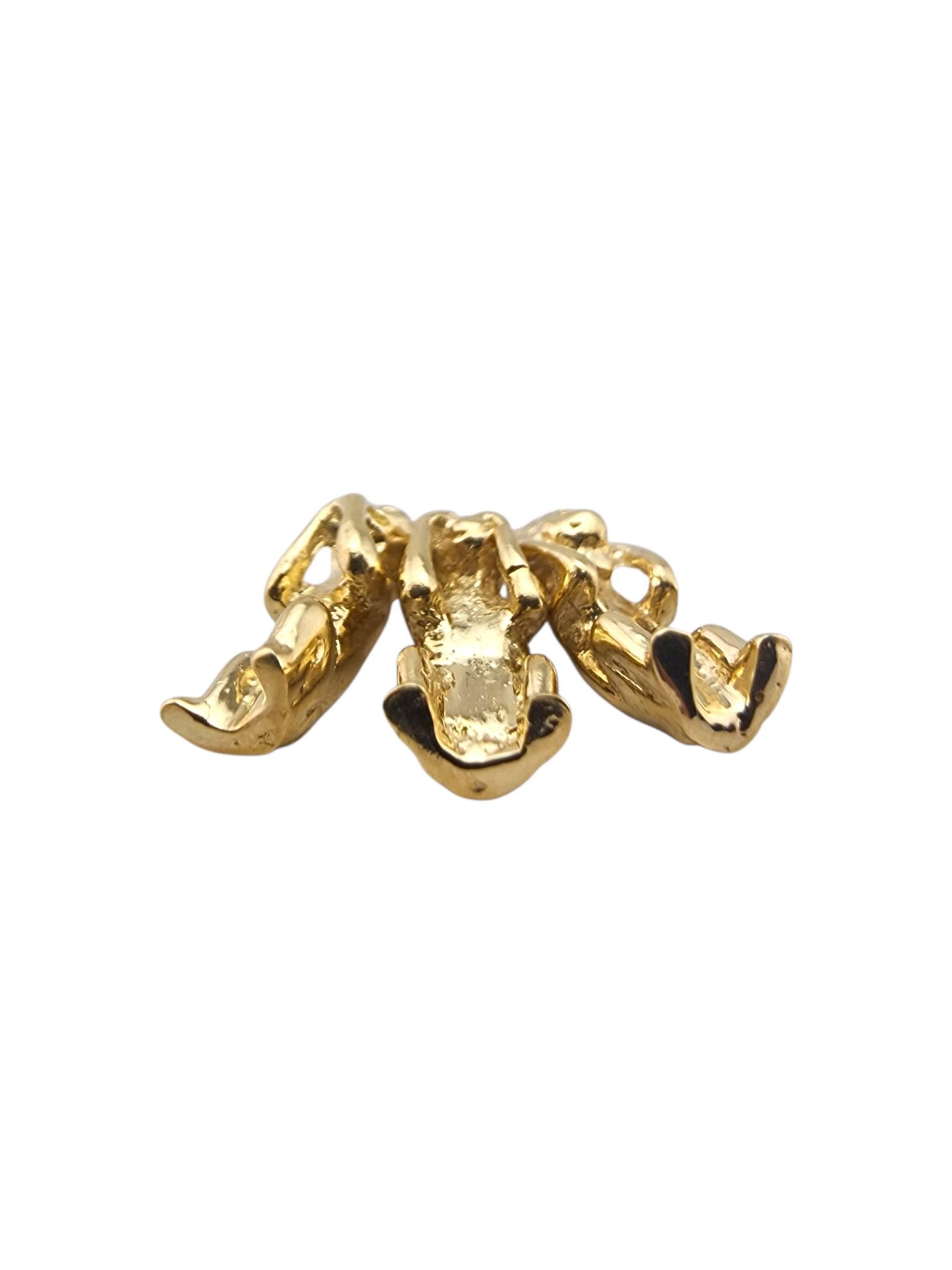 Charm in oro giallo 14 carati con tre scimmie sagge 