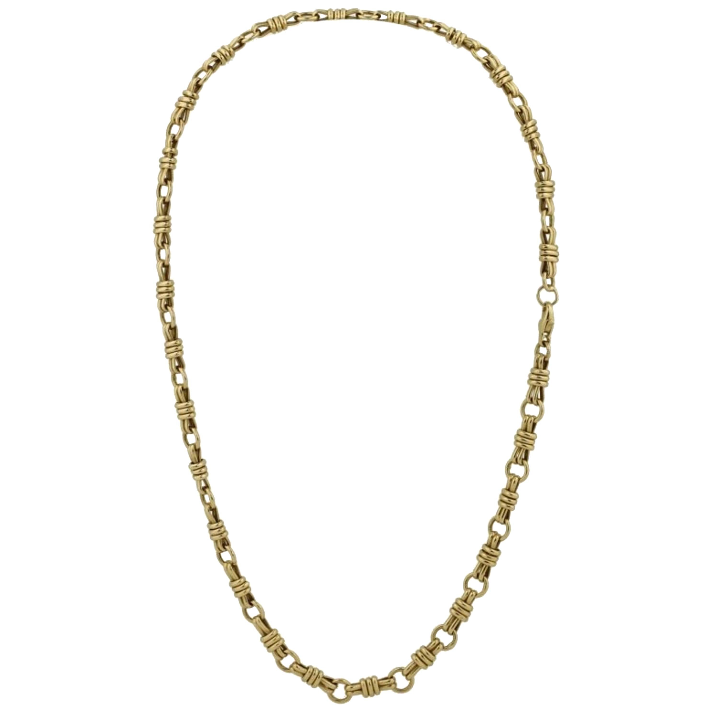 14 Karat Yellow Gold "Toggle" Necklace