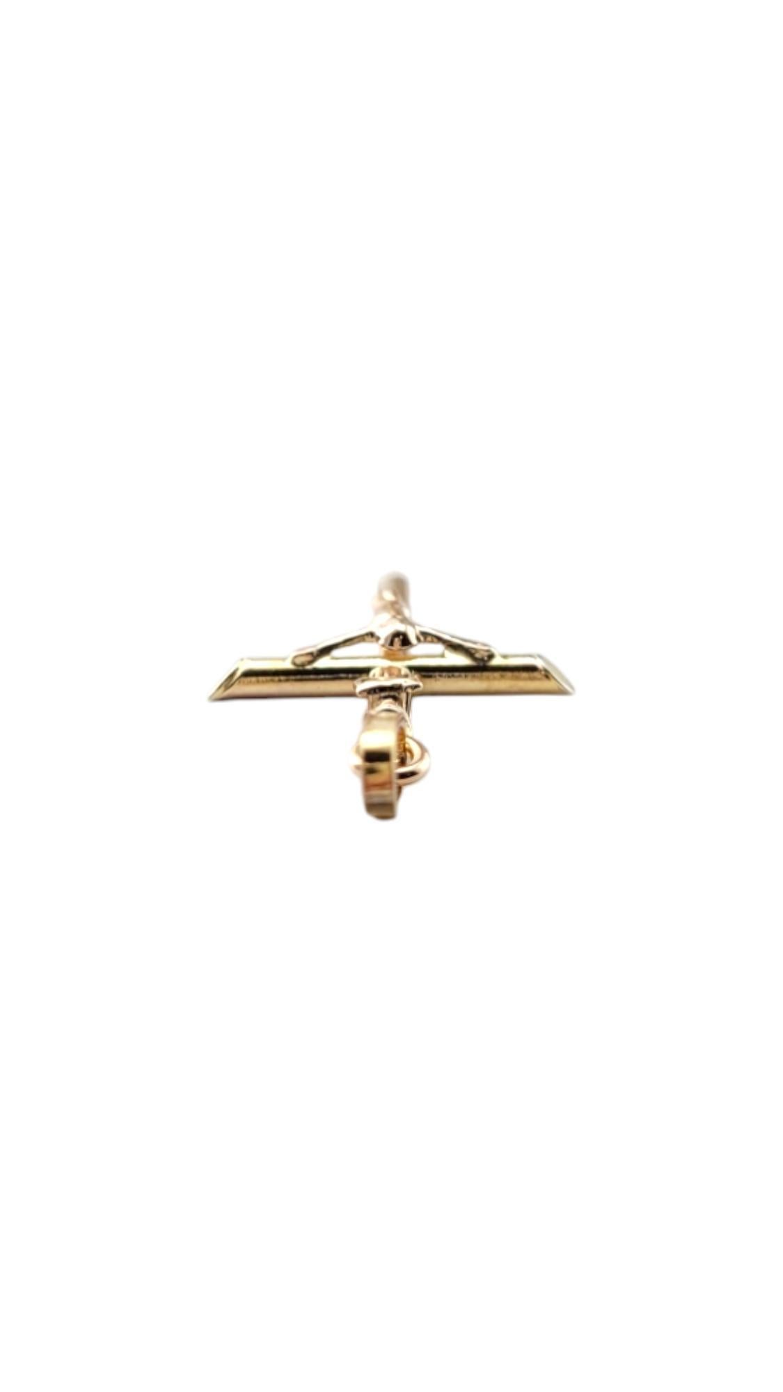 Pendentif croix cure-dents en or jaune 14 carats #20905 en vente 2