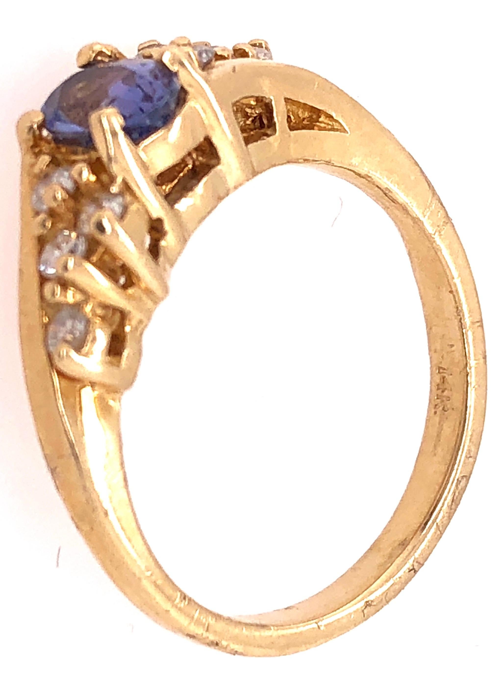 14 Karat Gelbgold Topas und Diamant Zeitgenössischer Ring 0,20 TDW im Angebot 3
