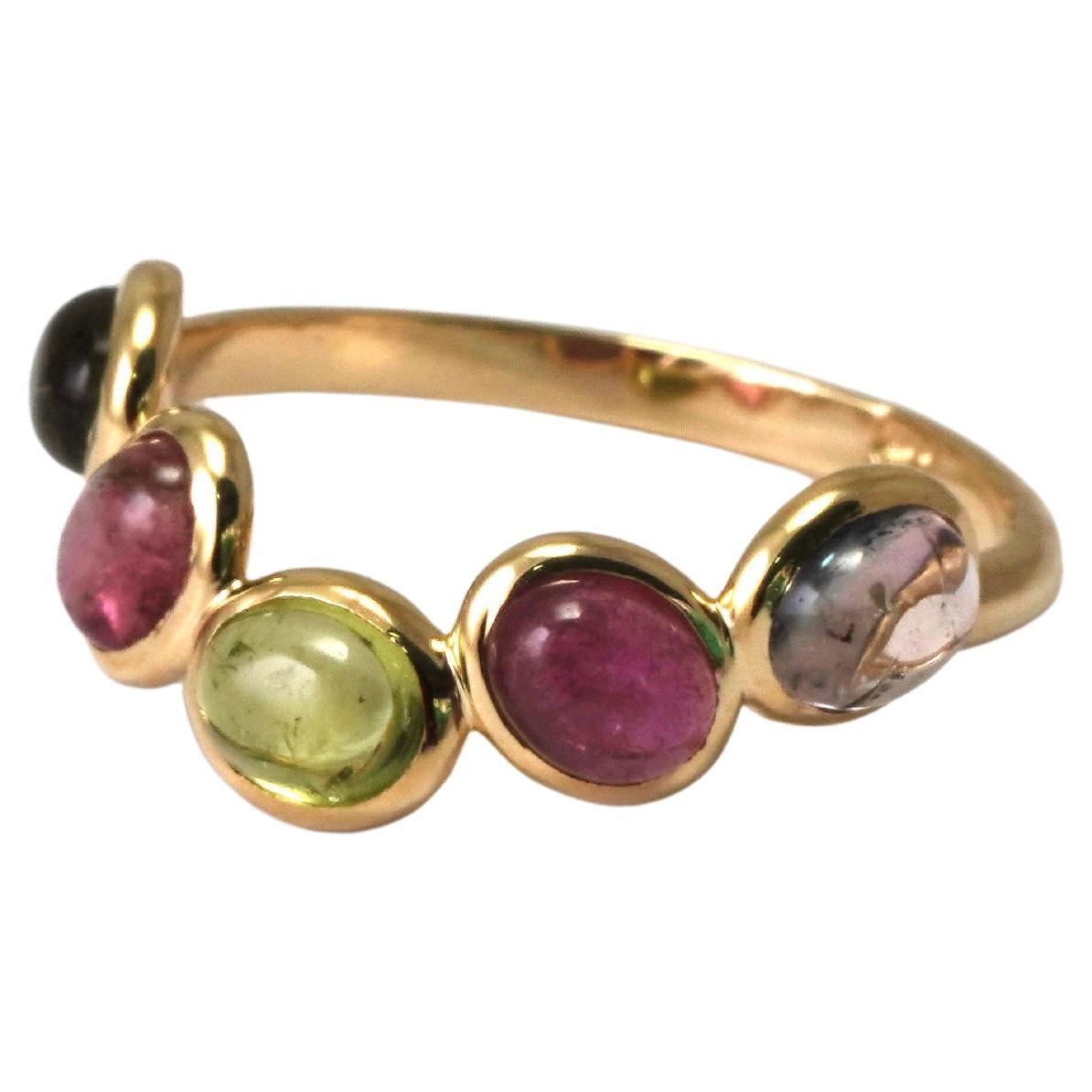 Anillo de oro amarillo de 14 quilates con turmalina