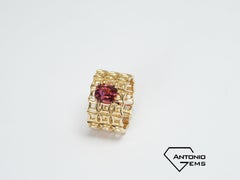 14 Karat Yellow Gold Tourmaline Rubellite Ring