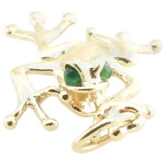 Breloque grenouille en forme d'arbre en or jaune 14 carats