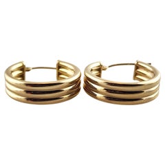 14 Karat Yellow Gold Triple Hoop Earrings #19140