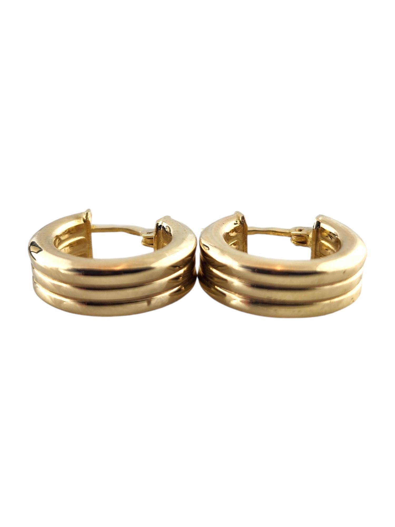 Women's 14 Karat Yellow Gold Triple Hoop Earrings #20076