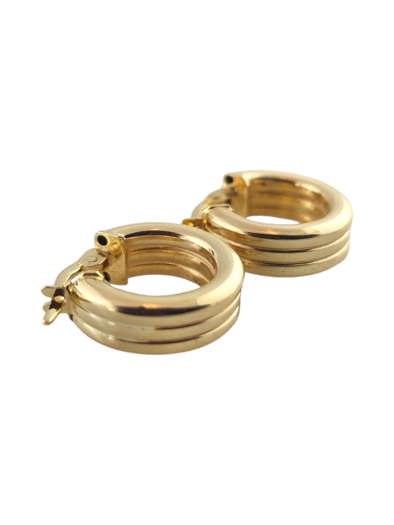 14 Karat Yellow Gold Triple Hoop Earrings #20076 2