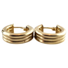 14 Karat Yellow Gold Triple Hoop Earrings #20076