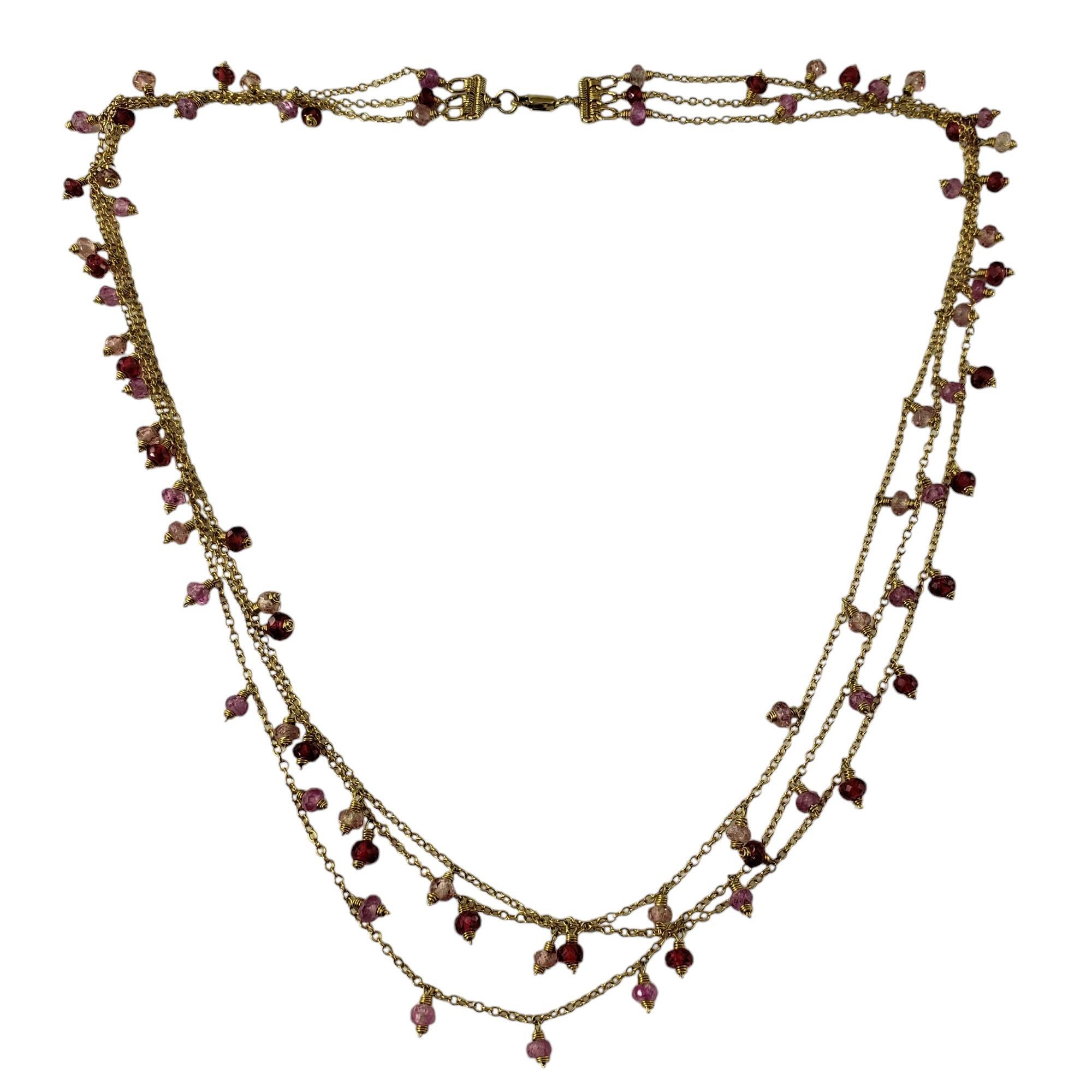 Contemporain Collier de pierres précieuses à trois rangs en or jaune 14 carats n° 18585 en vente