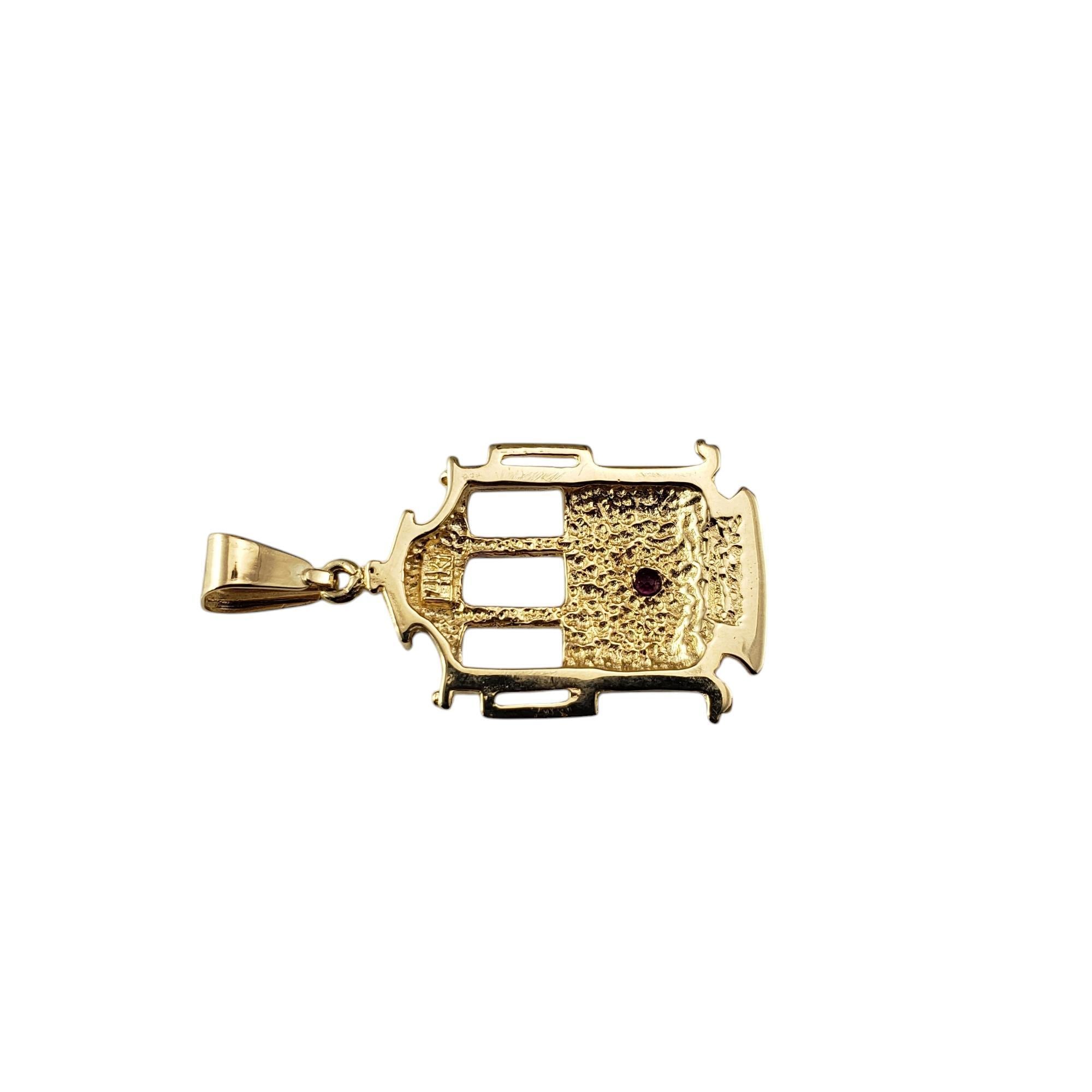 Women's 14 Karat Yellow Gold Trolley Cable Car Charm Pendant #19548 For Sale