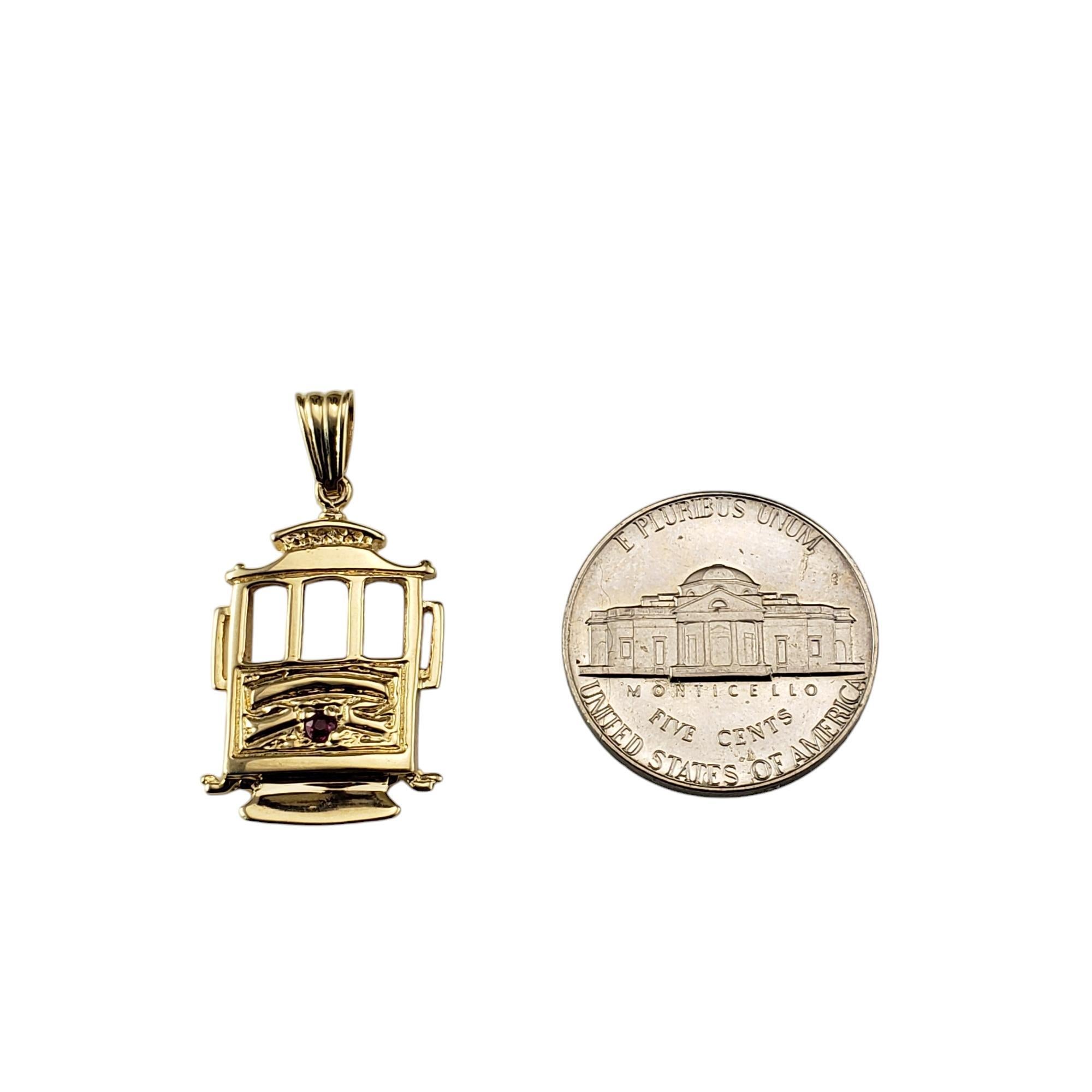 14 Karat Yellow Gold Trolley Cable Car Charm Pendant #19548 For Sale 1