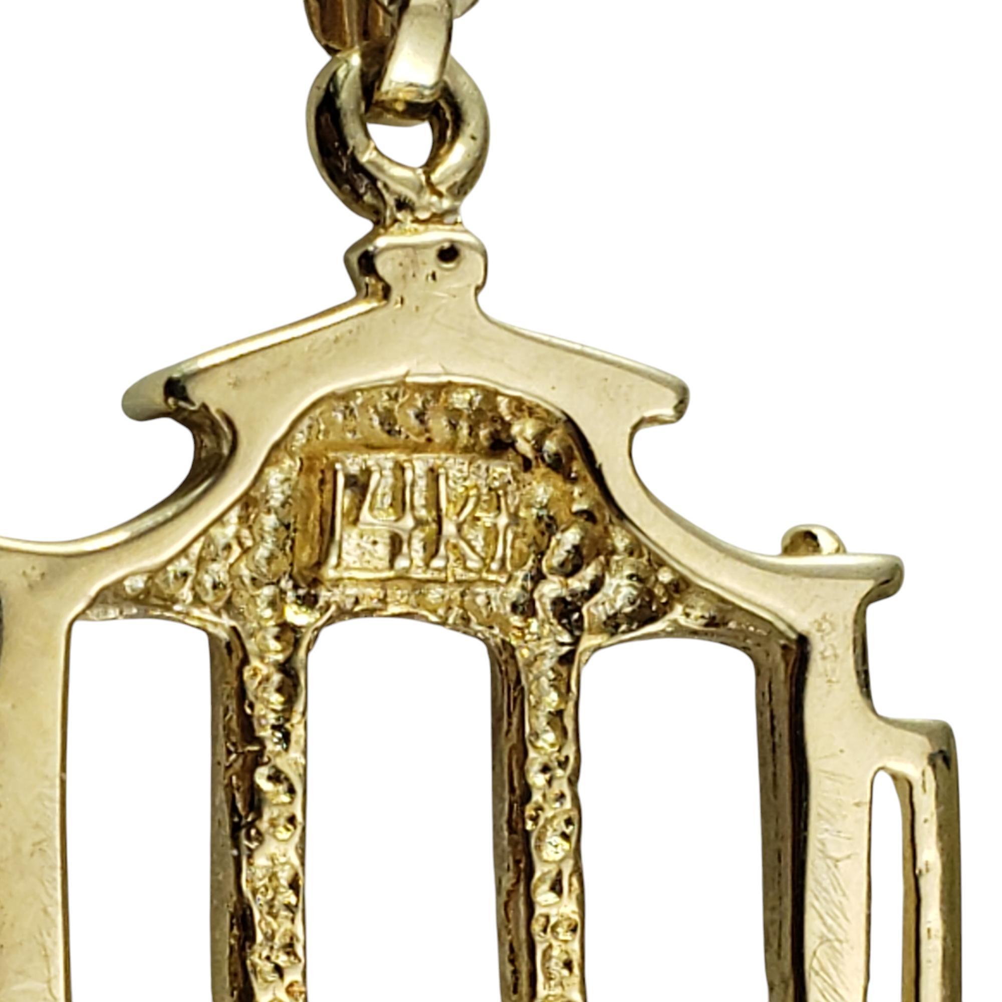 14 Karat Yellow Gold Trolley Cable Car Charm Pendant #19548 For Sale 2
