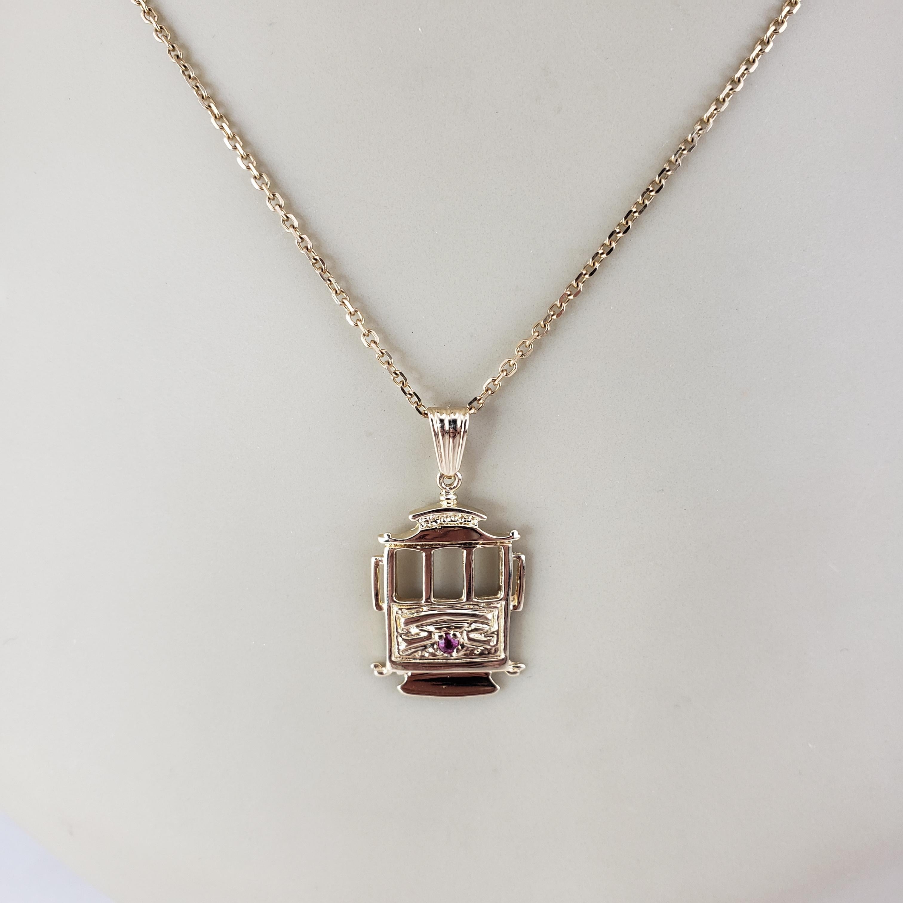 14 Karat Yellow Gold Trolley Cable Car Charm Pendant #19548 For Sale 4