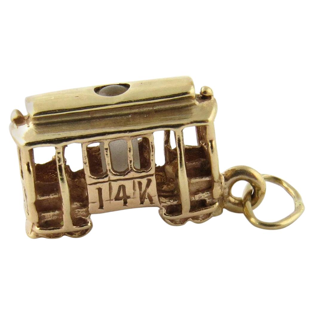 14 Karat Yellow Gold Trolley Car Charm