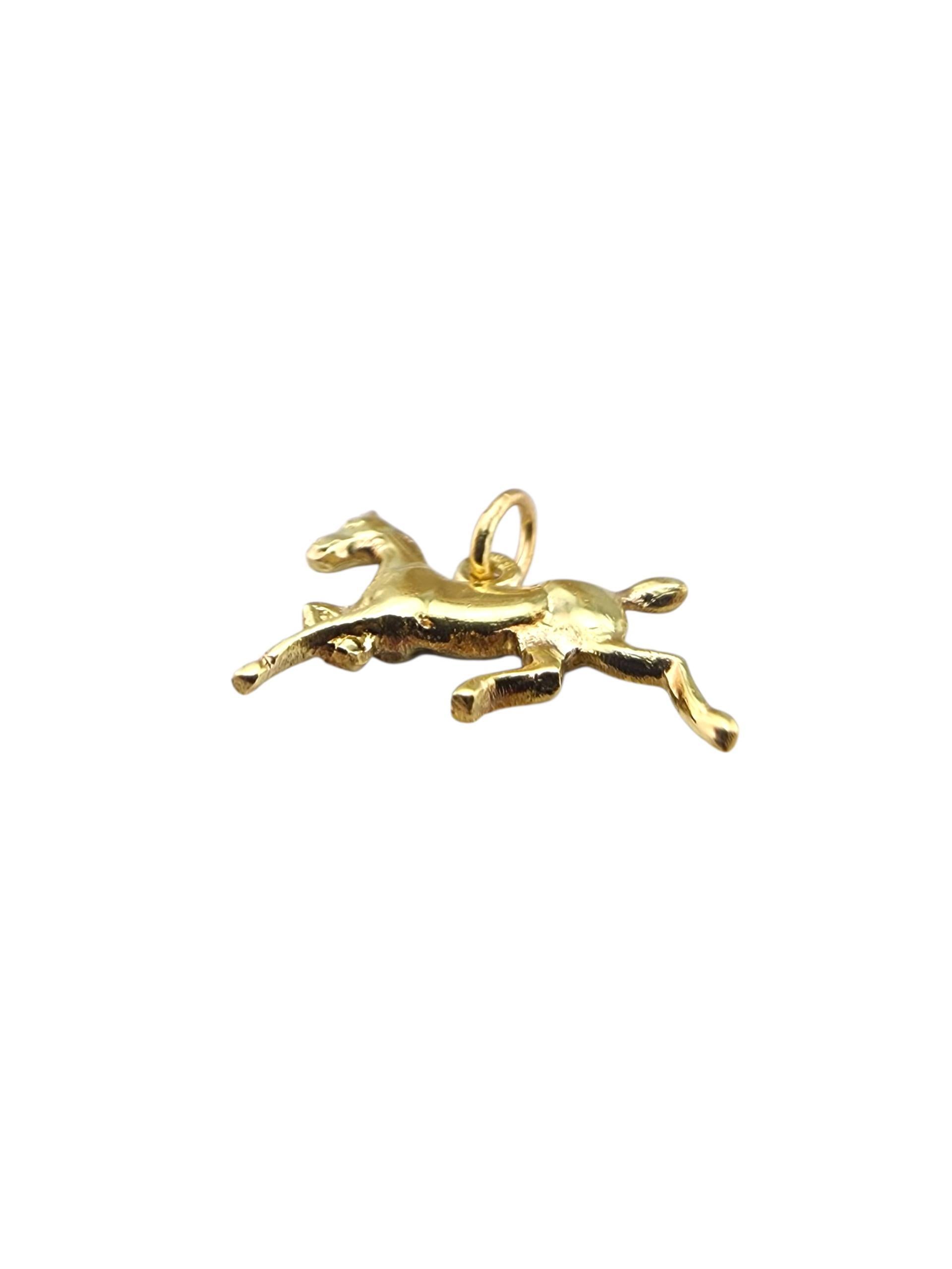 Charm en or jaune 14 carats pour cheval de trot #23272 en vente 1