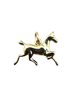 Charm per cavallo da trotto in oro giallo 14 carati #23272