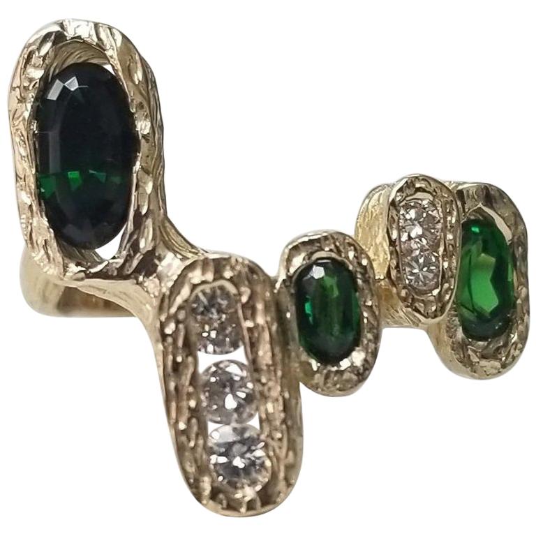 Bague De Fiançailles Mkali – Or Jaune 14K – 5 Pierres Taille Princesse – 3,25 Ct