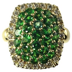 Ring aus 14 Karat Gelbgold mit Tsavorit, Granat und Diamant #14035
