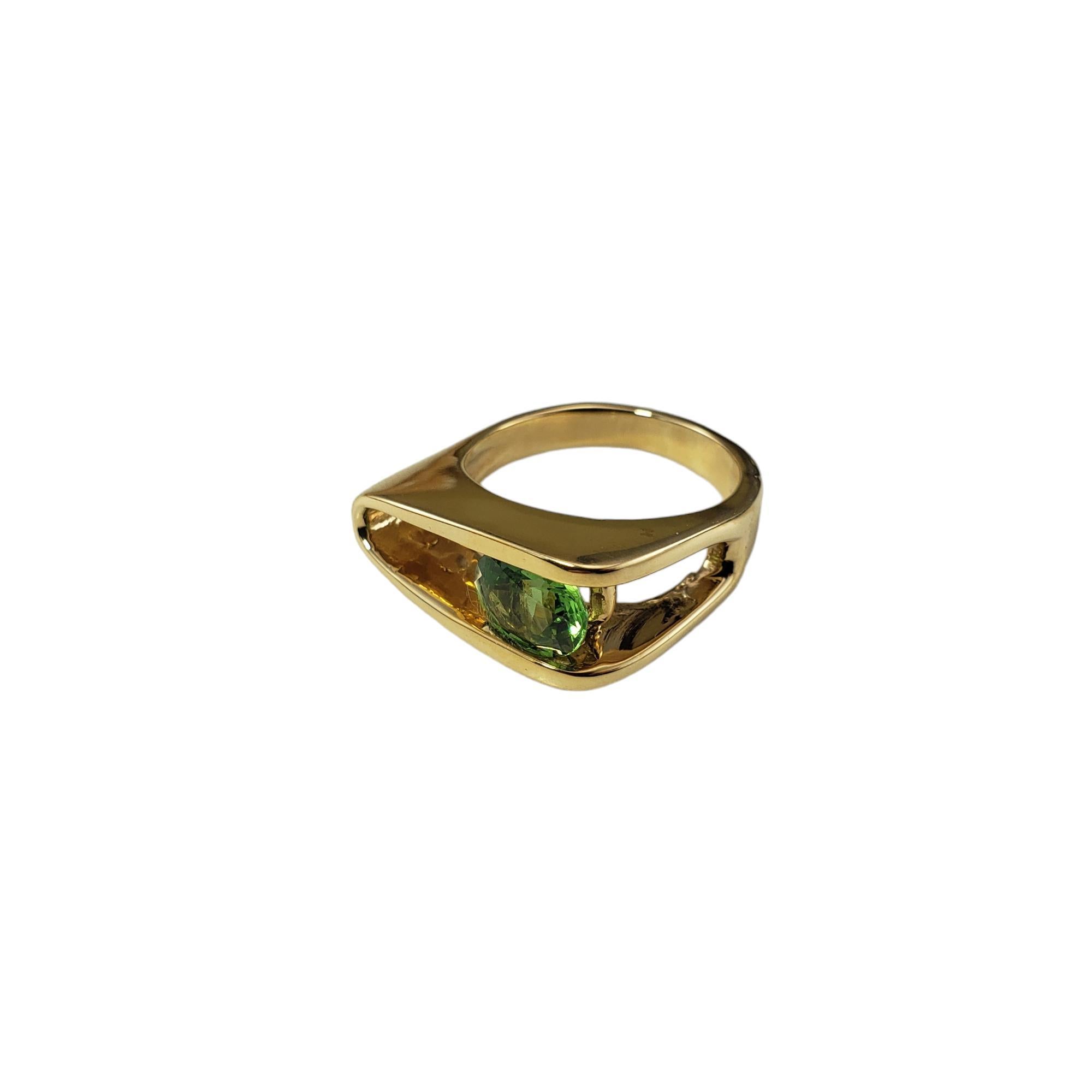 Oval Cut 14 Karat Yellow Gold Tsavorite Garnet Ring Size 8 #17348 For Sale