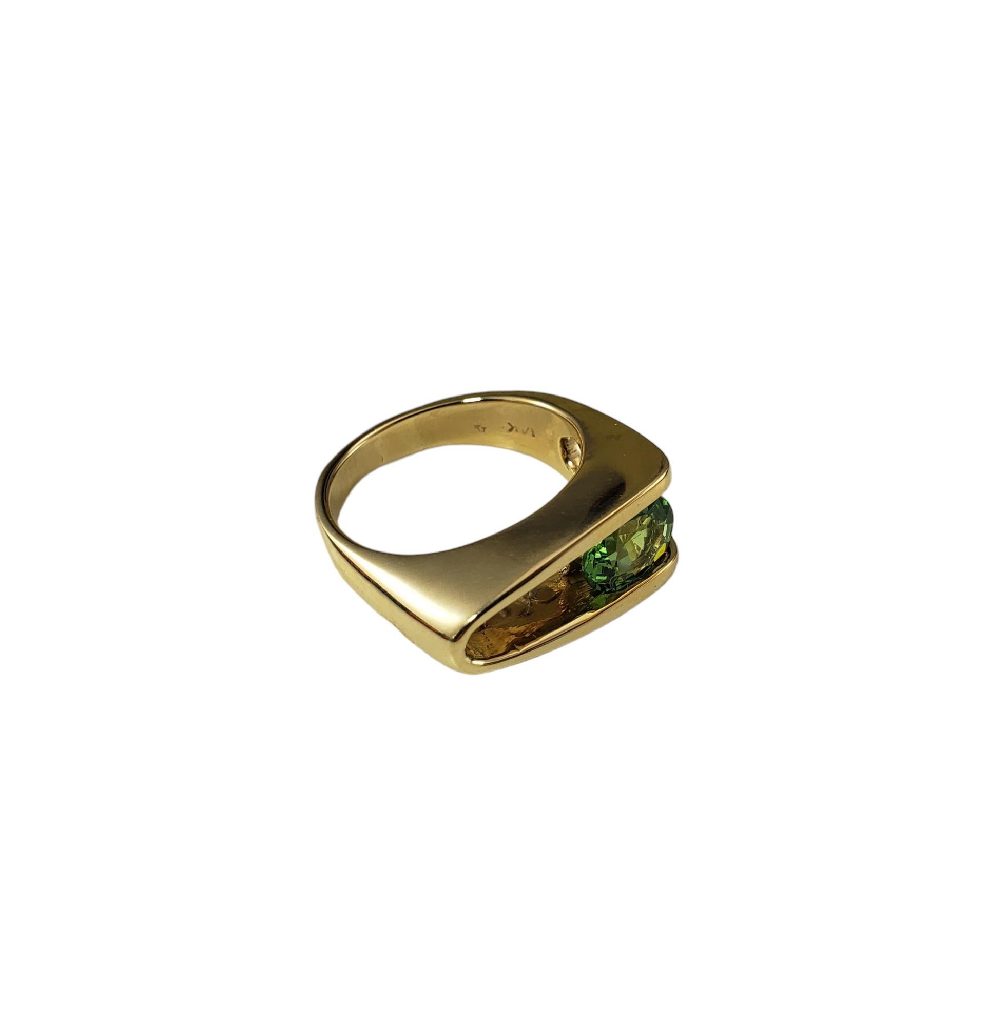 14 Karat Yellow Gold Tsavorite Garnet Ring Size 8 #17348 In Good Condition For Sale In Washington Depot, CT