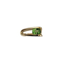 14 Karat Gelbgold Tsavorit Granat Ring Größe 8 #17348