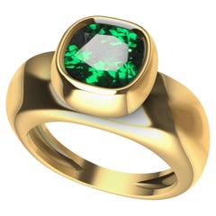 14 Karat Yellow Gold Tsavorite Sculpture Ring