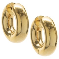 14 Karat Yellow Gold Tube Hoop Earrings