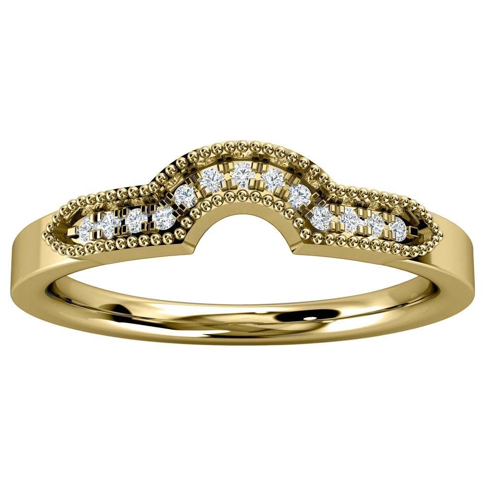 For Sale:  14 Karat Yellow Gold Turin Diamond Ring '1/10 Carat'