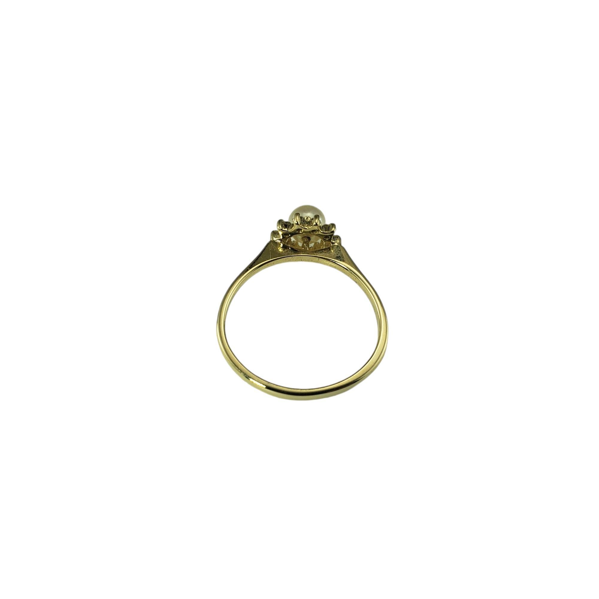 Bague en or jaune 14 carats avec turquoise et diamants taille 6 #19223 Pour femmes en vente