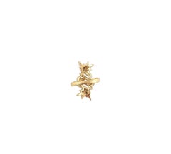 14 Karat Yellow Gold Turquoise and Diamond Ring Size 7 #14659