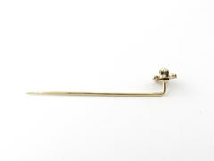 14 Karat Yellow Gold Turquoise and Seed Pearl Stick Pin