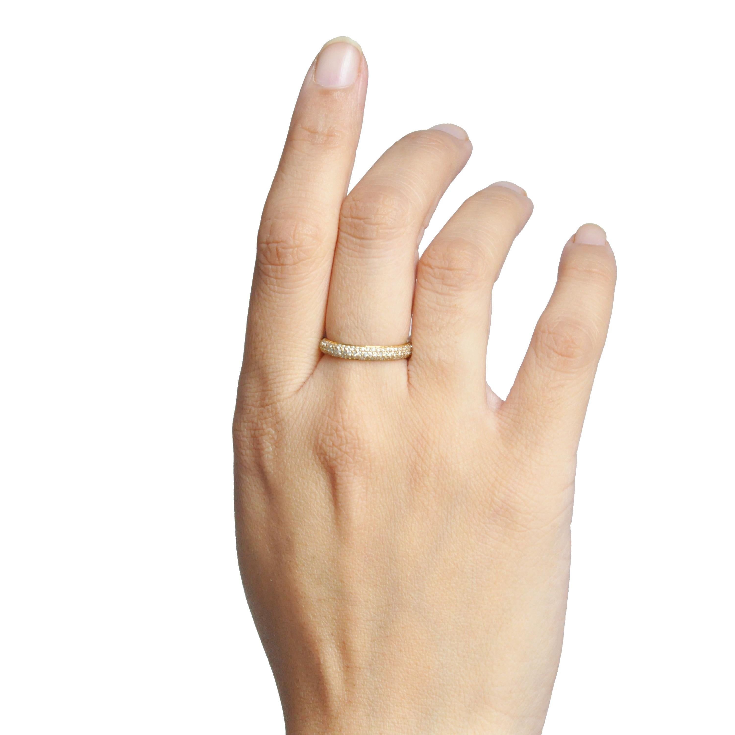 Contemporary 14 Karat Yellow Gold Turquoise Enamel Diamond Gold Band Ring For Sale