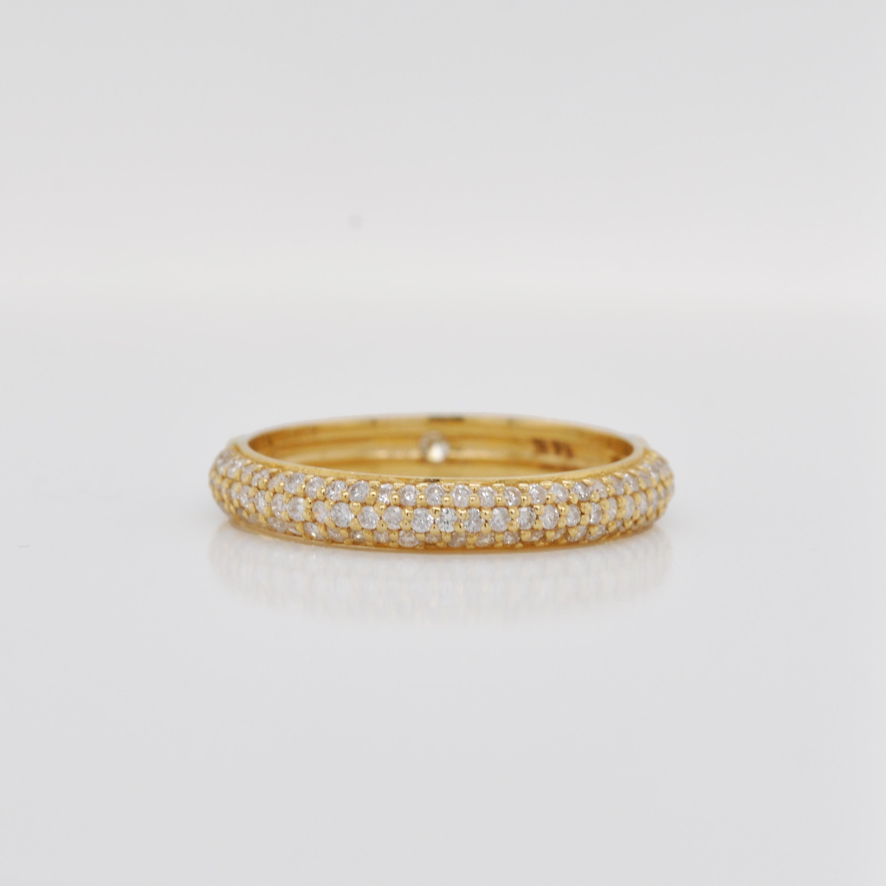14 Karat Yellow Gold Turquoise Enamel Diamond Gold Band Ring For Sale 3