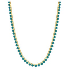14 Karat Yellow Gold Turquoise Necklace