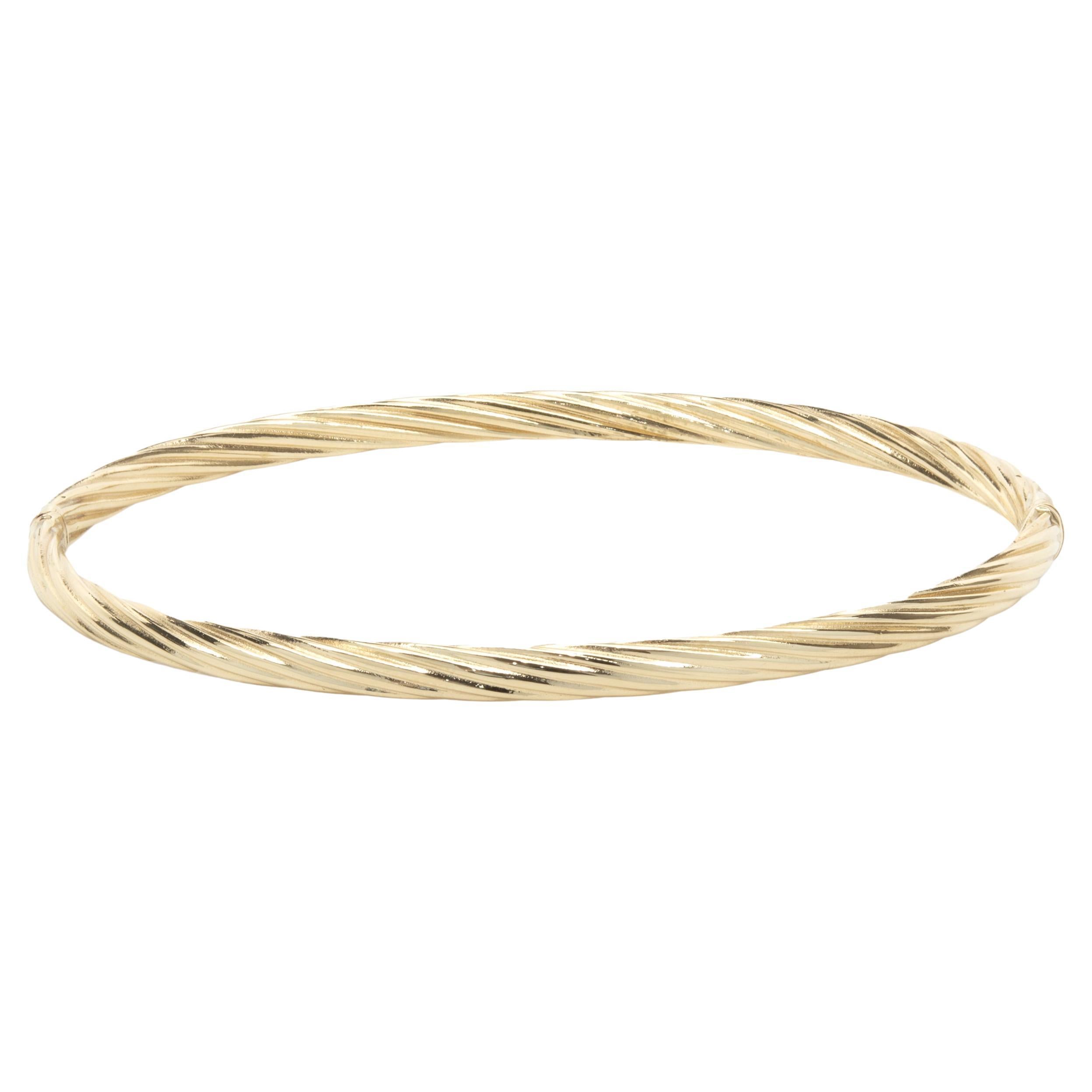 14 Karat Yellow Gold Twist Bangle Bracelet