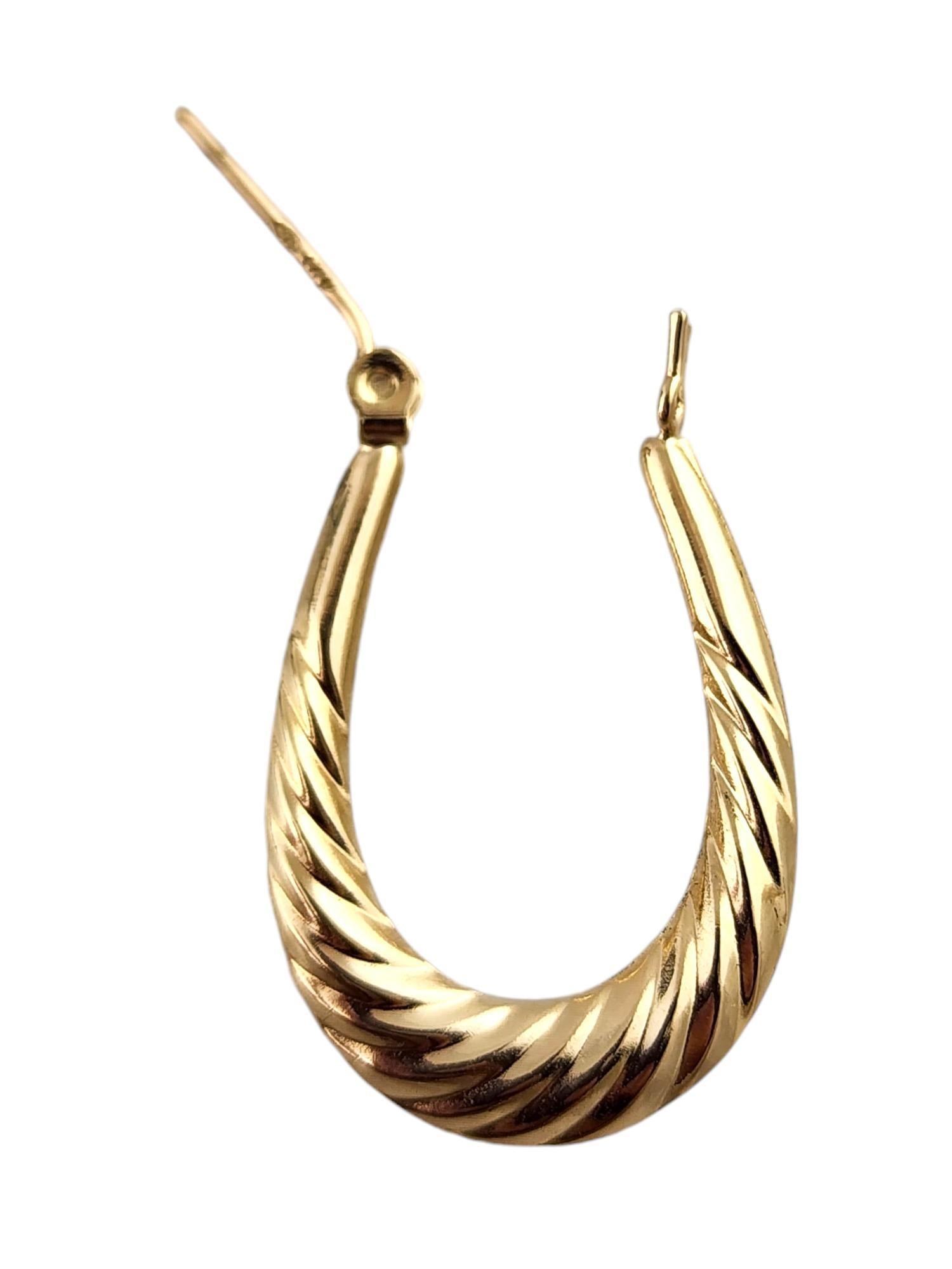 De las mujeres Pendientes de aro ovalados con cable retorcido de oro amarillo de 14 quilates #18782 en venta