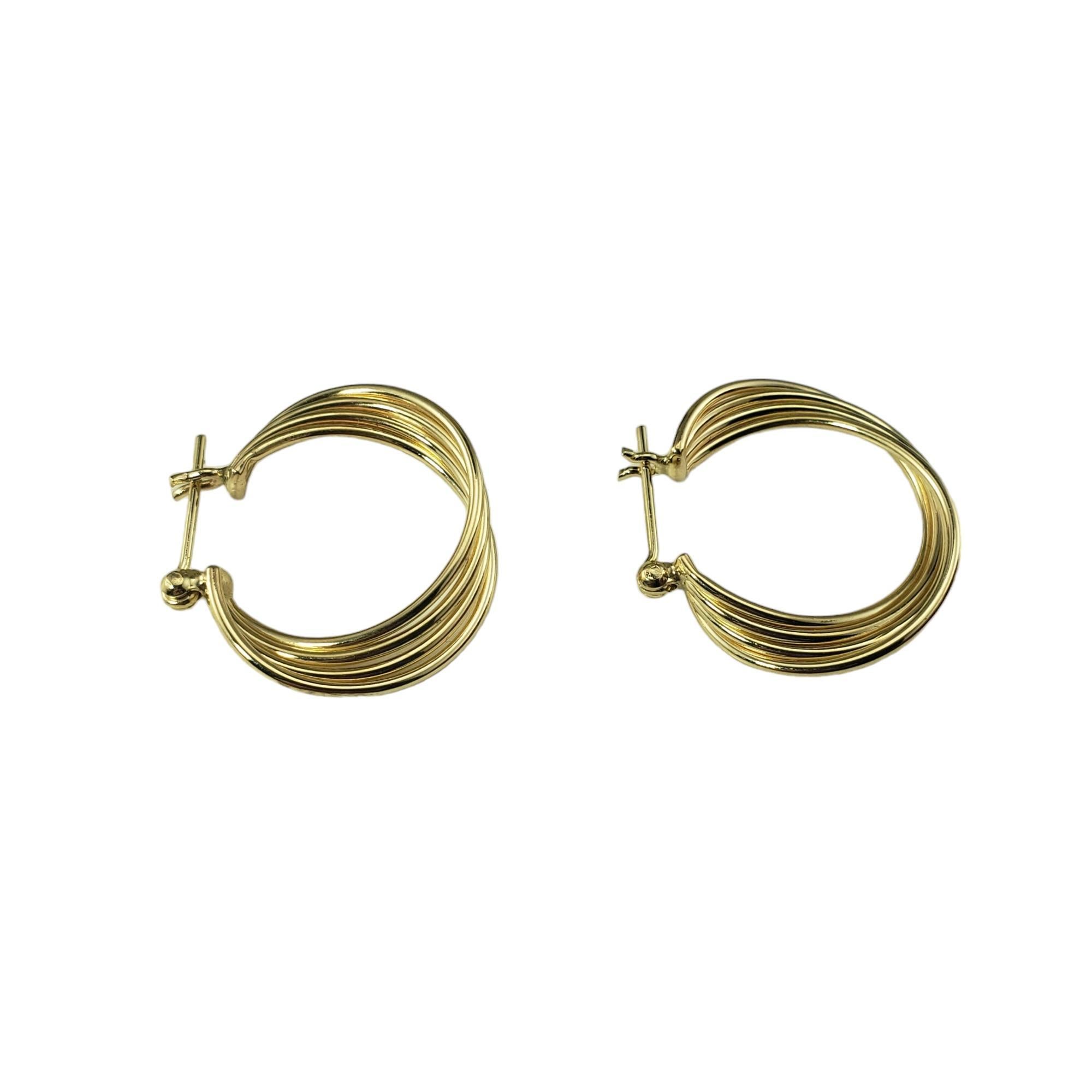 14 Karat Yellow Gold Twist Hoop Earrings

These lovely twist hoop earrings are crafted in meticulously detailed 14K yellow gold. 

Width: 4 mm.

Size: 22 mm

Stamped: 14K

Weight: 1.6 dwt./2.4 gr.

Very good condition, professionally polished.

Will