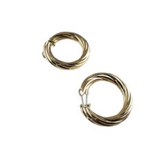 14 Karat Yellow Gold Twist Hoop Earrings