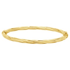 14 Karat Yellow Gold Twisted Bangle Bracelet
