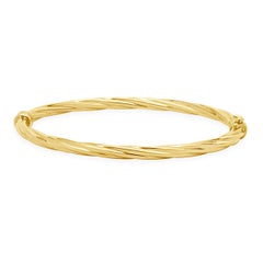 14 Karat Yellow Gold Twisted Banglek Bracelet