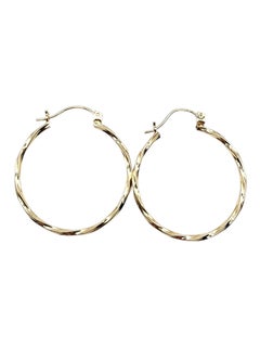 Vintage 14 Karat Yellow Gold Twisted Circle Hoop Earrings #20463
