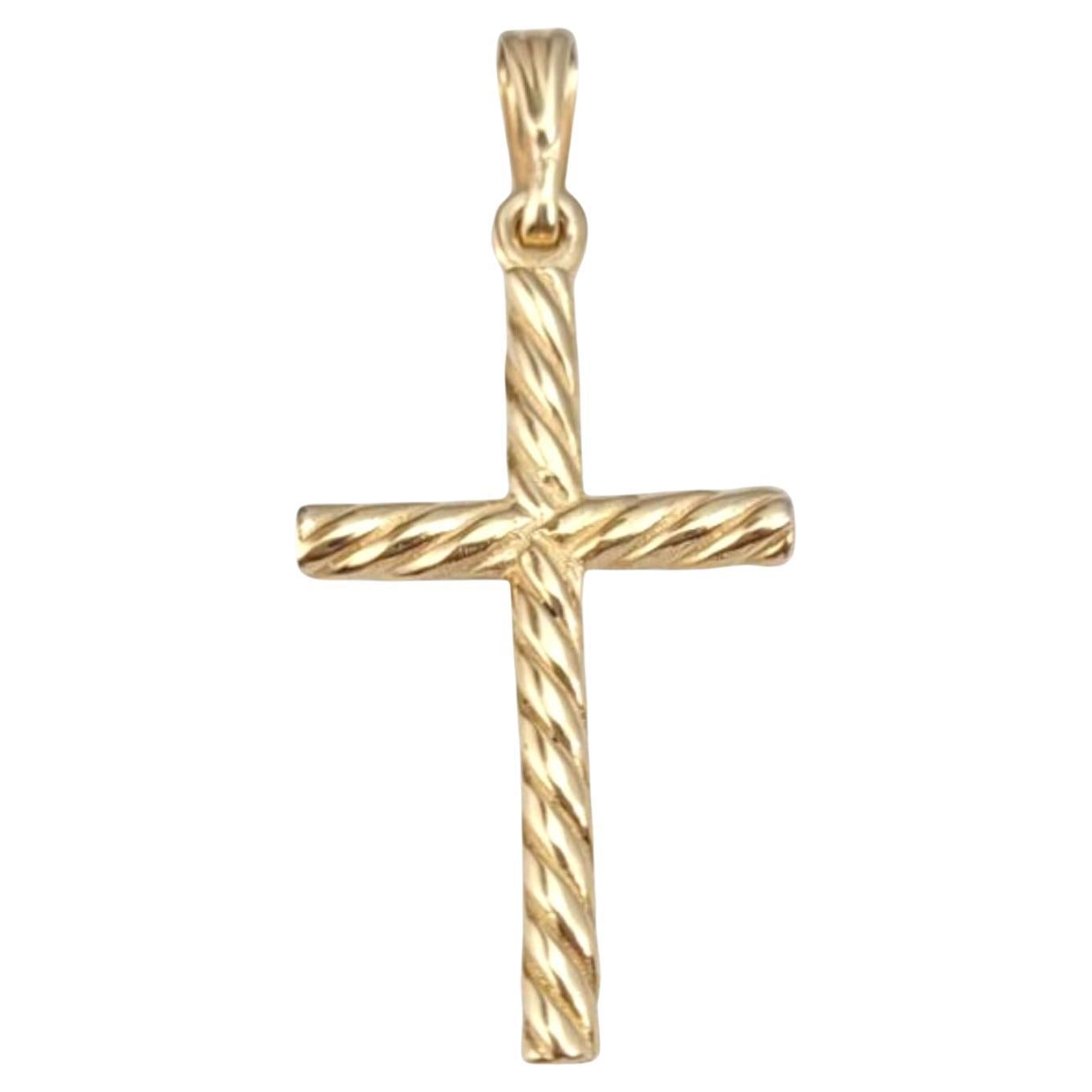 14 Karat Yellow Gold Twisted Cross Pendant #21655