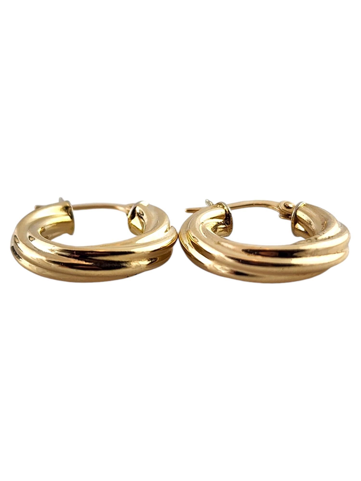 14 Karat Gelbgold Gedrehte Reifenohrringe

Dieses wunderschöne Set aus gedrehten Reifen wurde sorgfältig aus 14 Karat Gelbgold gefertigt!

Durchmesser: 18,17 mm
Breite: 3.9 mm

Gewicht: 1,48 dwt/ 2,29 g

Punze: Italien *1 AR 14K

Sehr guter Zustand,