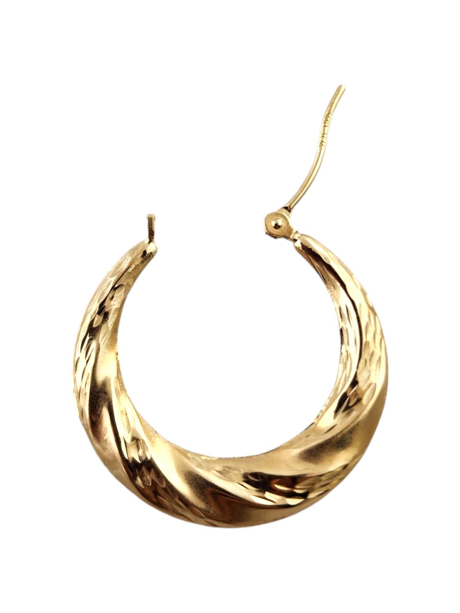 14 Karat Yellow Gold Twisted Hoop Earrings #19138 For Sale 1