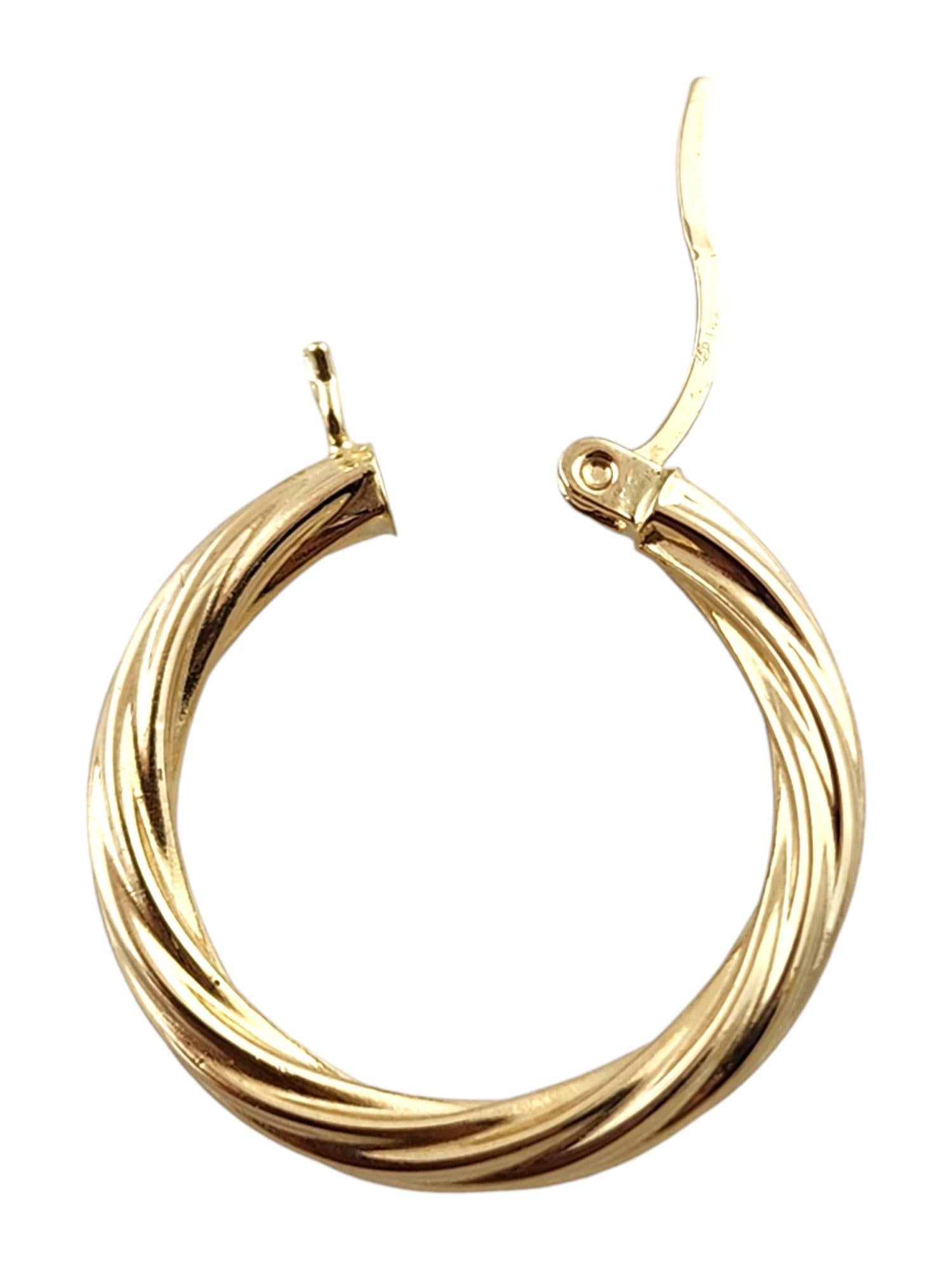 14 Karat Yellow Gold Twisted Hoop Earrings #19144 For Sale 3