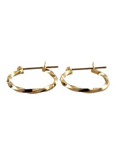 14 Karat Gelbgold gedrehte Creolen #19154