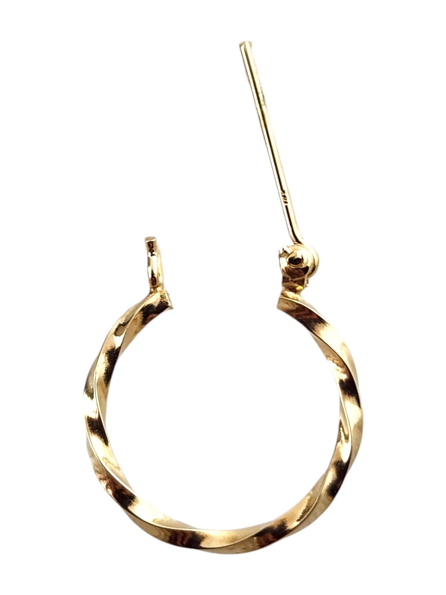14 Karat Yellow Gold Twisted Hoop Earrings #19154 For Sale 2