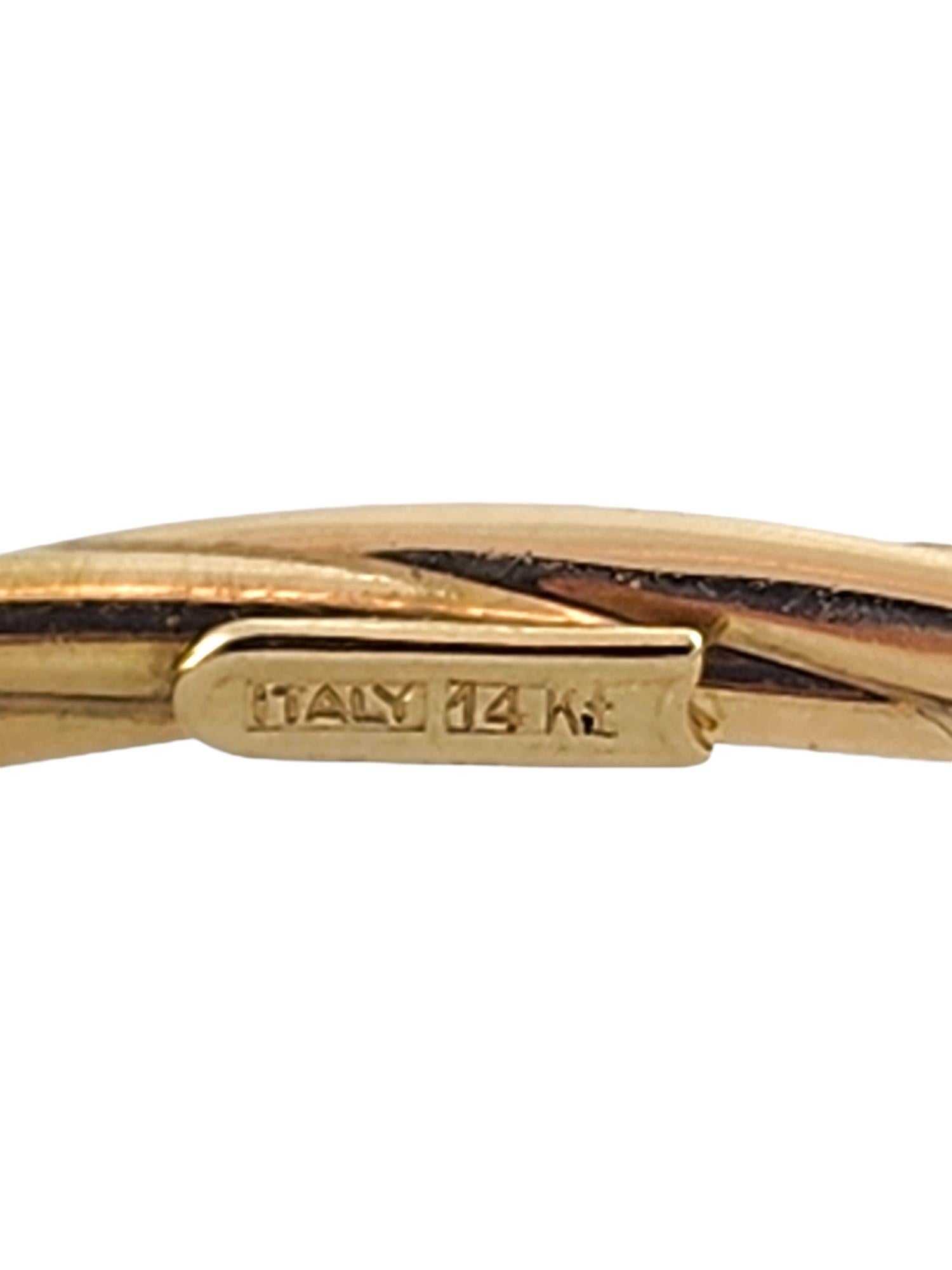 14 Karat Yellow Gold Twisted Oval Bangle Bracelet #19007 3