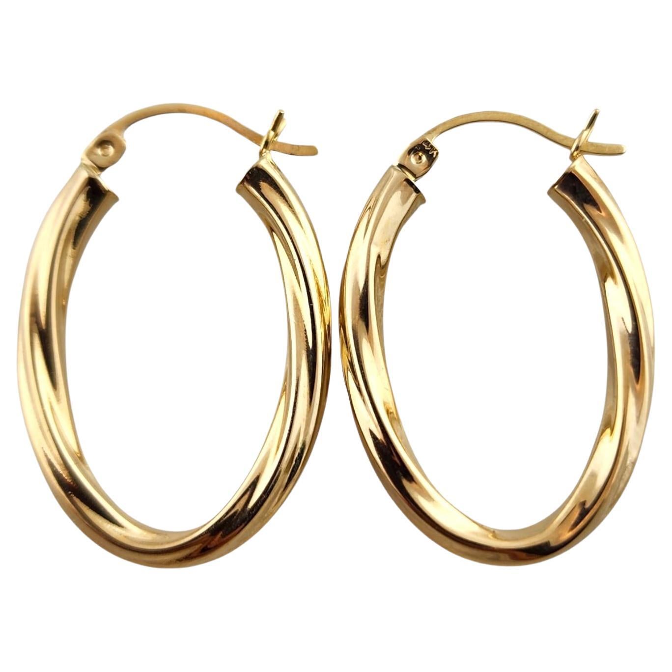 14k Yellow Gold Polished Twisted Hoop Earrings main image 0