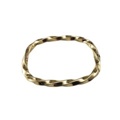 14 Karat Yellow Gold Twisted Square Bangle Bracelet #21119